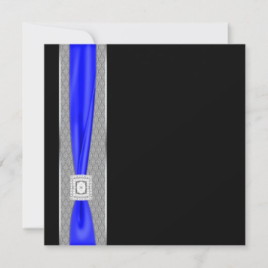 Royal Blauw Blauw Blauw Boog Huwelijk Kaart (Achterkant)