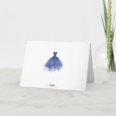 Royal Blauw Bloemen Goud Quinceanera Prinses Jurk Bedankkaart (Achterkant)