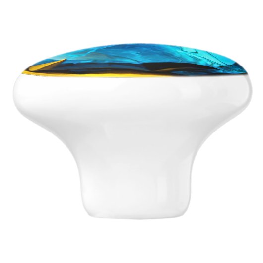 Royal Blauw en Goud Sieraden Stone Keramische Knop (Zijkant)