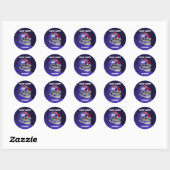 Royal Blauw en Rood Football Helm Ronde Sticker (Vel)