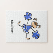 Royal Blauw en Wit Cheerleader Legpuzzel (Horizontaal)