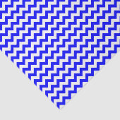 Royal blauw en wit chevron patroon op maat tissuepapier (Detail)