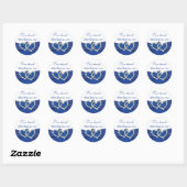 Royal Blauw en Wit Gevoegde Harten Sticker (Vel)