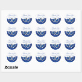 Royal Blauw en Wit Gevoegde Harten Sticker (Vel)