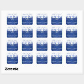 Royal Blauw en Wit Gevoegde Harten Sticker 2 (Vel)