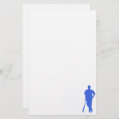 Royal blauw en wit honkbal briefpapier (Voorkant / Achterkant)