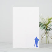 Royal blauw en wit honkbal briefpapier (Staand voorkant)