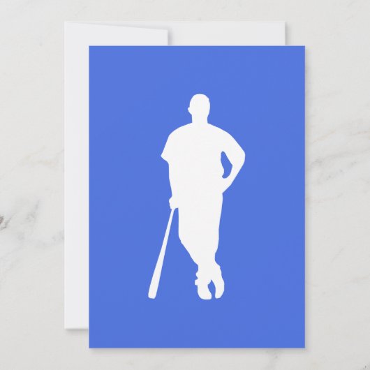 Royal blauw en wit honkbal kaart (Achterkant)