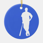 Royal blauw en wit honkbal keramisch ornament (Voorkant)