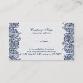 Royal blauw en wit  Paisley Visitekaartje (Achterkant)