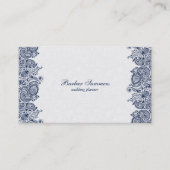 Royal blauw en wit  Paisley Visitekaartje (Voorkant)