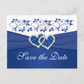 Royal Blauw en Wit Save the Date Kaart (Voorkant)