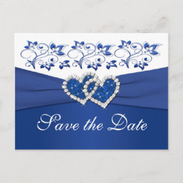 Royal Blauw en Wit Save the Date Kaart