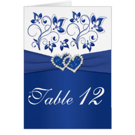 Royal Blauw en Wit Tafelnummer Kaart