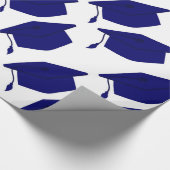 ROYAL BLAUW- EN WITTE AFSTUDEREN WRAPPINGSPAPIER CADEAUPAPIER (Hoek)