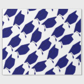 ROYAL BLAUW- EN WITTE AFSTUDEREN WRAPPINGSPAPIER CADEAUPAPIER (Vlak)