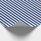 Royal Blauw en witte strepen Cadeaupapier (Hoek)