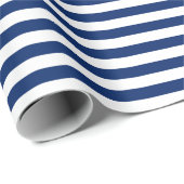 Royal Blauw en witte strepen Cadeaupapier (Rol Hoek)