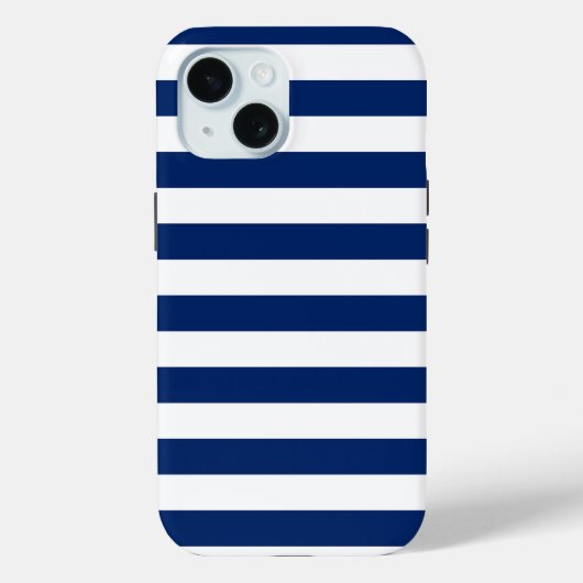 Royal Blauw en witte strepen Case-Mate iPhone Case (Achterkant)