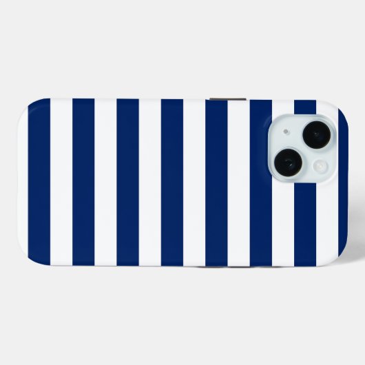 Royal Blauw en witte strepen Case-Mate iPhone Case (Achterkant (horizontaal))