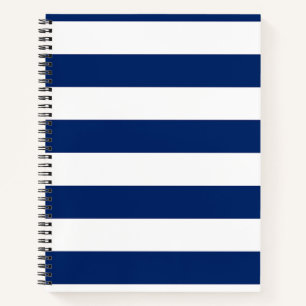 Royal Blauw en witte strepen Notitieboek