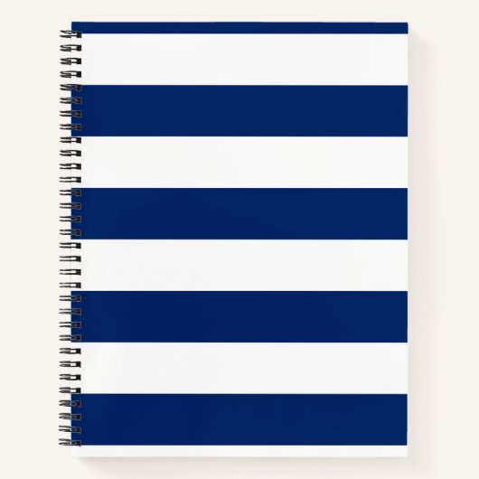 Royal Blauw en witte strepen Notitieboek (Voorkant)