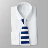 Royal Blauw en witte strepen Stropdas (Gebonden)