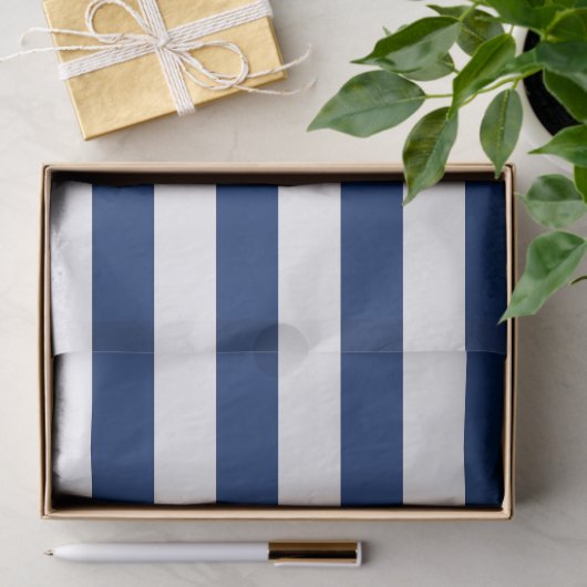 Royal Blauw en witte strepen Tissuepapier (Geschenk)
