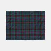 Royal Blauw en zwart geruite Daly Tartan Fleece Deken (Voorkant (Horizontaal))
