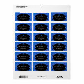 Royal Blauw en zwart Monogram G451 Etiket (Full Sheet)