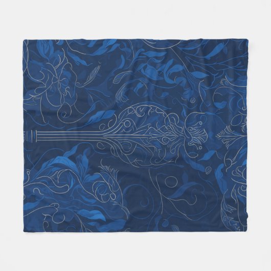 Royal blauw fleece deken (Voorkant (Horizontaal))