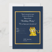 ROYAL BLAUW GEEL BIRTHDAY PARTIJ INVITATIE KAART (Achterkant)