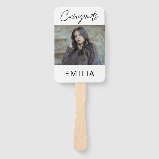 Royal Blauw Geel Goud "Je hebt het gedaan" Afstude Handwaaier (Voorkant)