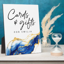 Royal Blauw Geel Goud Kaarten & Geschenken Afstude Fotoplaat