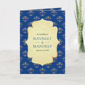 Royal Blauw Goud  Anand Karaj Sikh Bruiloft (Voorkant)