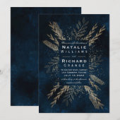 Royal blauw goud herfst oogst thema kaart (Voorkant / Achterkant)