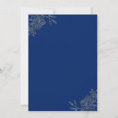 Royal Blauw Goud Omtrek Bloemen Bloemen Bloemen Fl Kaart (Achterkant)