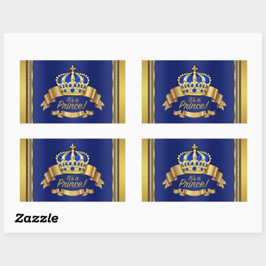 Royal Blauw Goud Prins Waterfles Label (Vel)