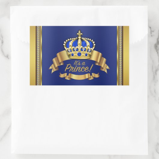Royal Blauw Goud Prins Waterfles Label (Tas)