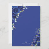 Royal Blauw Goud Quinceañera Bloemenvlinder Tiara Kaart (Achterkant)