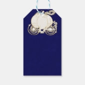 Royal Blauw & Goud Sparkling Assepoester Carriage Cadeaulabel (Achterkant)