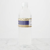 Royal Blauw Gouden Kroon Water Fles Etiket/Wrapper Waterfles Etiket (Achterkant)