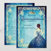 Royal blauw meisje tiara Quinceañera Kaart (Voorkant / Achterkant)