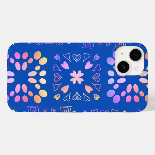 Royal Blauw Roze Lila Ombre Patchwork Patroon Case-Mate iPhone Case (Achterkant (horizontaal))