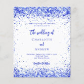 Royal blauw wit budget bruiloft uitnodiging (Voorkant)