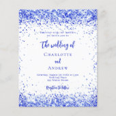 Royal blauw wit budget bruiloft uitnodiging flyer (Voorkant)
