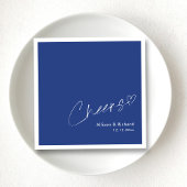 Royal Blauw & Wit | Proost op bruiloft met de hand Servet