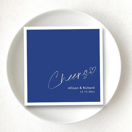 Royal Blauw & Wit | Proost op bruiloft met de hand Servet