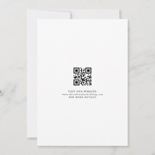 Royal Blauw Wit Zilver QR Code Bloemen Huwelijk Save The Date (Achterkant)
