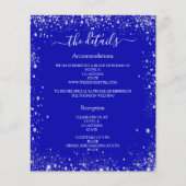 Royal blauw zilver bruiloft programma details (Voorkant)